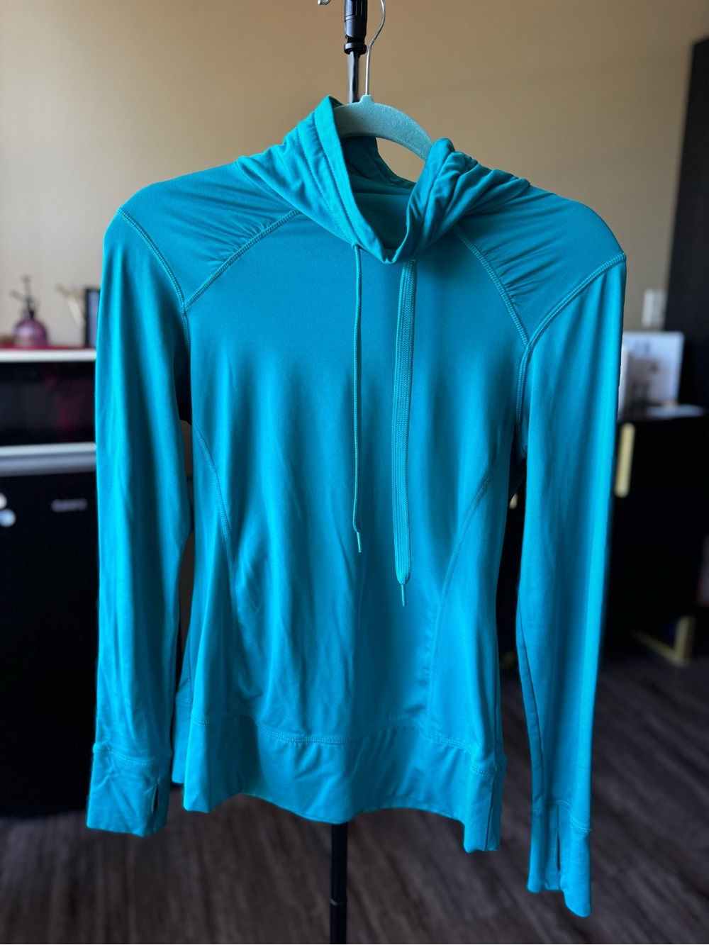 Layer 8 Turquoise Long-Sleeve High Neck Athletic Pullover